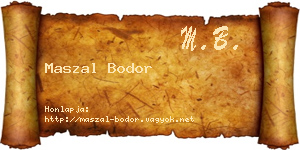 Maszal Bodor névjegykártya